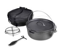 vidaXL Olla Holandesa Accesorios Portátil 11,3 L Hierro Fundido Negro Cacerola