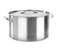 vidaXL Olla Marmita Cazuela con Tapa Maneja de Cocina Comedor Bar Restaurante Cacerola Cocción Lenta de Acero Inoxidable 44 L 45x28 cm