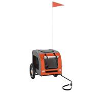 vidaXL Oranger Cochecito para perros Naranja Poliéster y Acero
