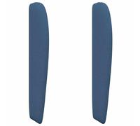 vidaXL Oreja de cabecero Azul 80 x 23 x 6 cm Tela, Cabecero Moderno para Cama, diseño en Olas, cojín de Espuma, Tela Suave, Toque Azul, Estructura de Madera