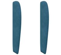 vidaXL Oreja de cabecero Azul 80 x 23 x 6 cm Terciopelo, Cabecero Moderno, Elegancia de Terciopelo para tu habitación, diseño Inspirado en Olas, Comodidad Acolchada