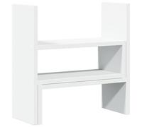 vidaXL Organizador de escritorio ajustable madera blanco 40x17x41 cm, estantería de escritorio, unidad de estantería de escritorio, organizador de escritorio ajustable
