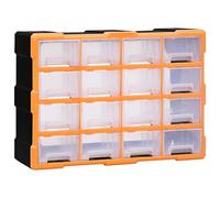 vidaXL Organizador Multicajones con 16 Cajones Medianos Herramientas Taller Armario Pared Caja de Manualidades Artesanía Costura Clavos 52x16x37 cm