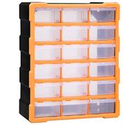 vidaXL Organizador Multicajones con 18 Cajones Intermedios Herramientas Taller Armario Pared Caja de Manualidades Artesanía Costura Clavos 38x16x47 cm