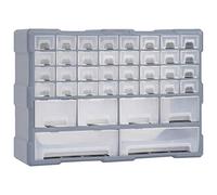 vidaXL Organizador multicajones 40 cajones para taller y manualidades - Gris