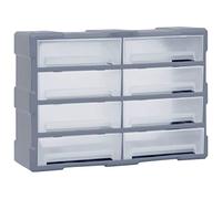 vidaXL Organizador Multicajones con 8 Cajones Grandes Taller Herramientas Armario Pared Caja de Manualidades Artesanía Costura Clavos 52x16x37 cm