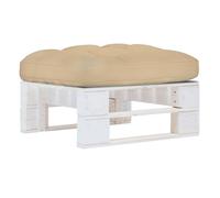 Vidaxl otomana de jardín de palets madera de pino impregnada blanca