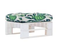Vidaxl otomana de jardín de palets madera de pino impregnada blanca
