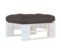 Vidaxl otomana de jardín de palets madera de pino impregnada blanca
