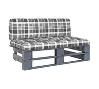 Vidaxl otomana de jardín de palets madera de pino impregnada gris