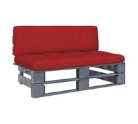 vidaXL Sofá Central de Palés para Jardín Mobiliario Muebles Exterior Patio Terraza Hogar Silla Asiento Suave Robusto Gris Madera Pino Impregnada