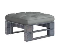 Vidaxl otomana de jardín de palets madera de pino impregnada gris