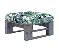 Vidaxl otomana de jardín de palets madera de pino impregnada gris