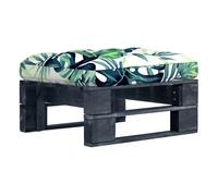 Vidaxl otomana de jardín de palets madera de pino impregnada negro