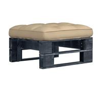 Vidaxl otomana de jardín de palets madera de pino impregnada negro