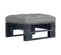 Vidaxl otomana de jardín de palets madera de pino impregnada negro