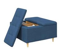 vidaXL Otomano de Almacenamiento con cojín Azul 80 x 80 x 45 cm Tela, Otómano Moderno y Elegante, Asiento Acolchado, Acento Funcional para Sala, Mueble de Entrada, decoración Minimalista