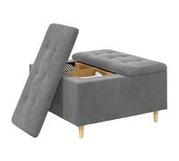 vidaXL Otomano de Almacenamiento con cojín Gris Oscuro Terciopelo, Otómano Moderno y Elegante, Asiento Acolchado, Acento Funcional para Sala, Mueble de Entrada, decoración Minimalista