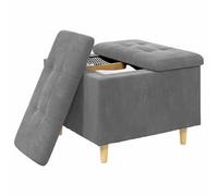 vidaXL Otomano de Almacenamiento con cojín Gris Oscuro Terciopelo, Otómano Moderno y Elegante, Asiento Acolchado, Acento Funcional para Sala, Mueble de Entrada, decoración Minimalista