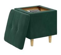 vidaXL Otomano de Almacenamiento con cojín Verde Oscuro Terciopelo, Otómano Moderno y Elegante, Asiento Acolchado, Acento Funcional para Sala, Mueble de Entrada, decoración Minimalista