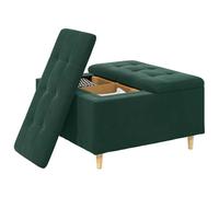 vidaXL Otomano de Almacenamiento con cojín Verde Oscuro Terciopelo, Otómano Moderno y Elegante, Asiento Acolchado, Acento Funcional para Sala, Mueble de Entrada, decoración Minimalista