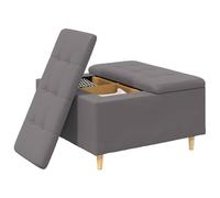 vidaXL Otomano de Almacenamiento Gris 80 x 80 x 45 cm Cuero sintético, Otómano Moderno y Elegante, Asiento Acolchado, Acento Funcional para Sala, Mueble de Entrada, decoración Minimalista