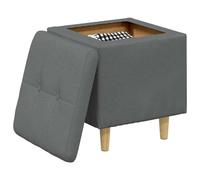 vidaXL Otomano de Almacenamiento Gris Oscuro 40 x 40 x 45 cm Tela, Otómano Moderno y Elegante, Asiento Acolchado, Acento Funcional para Sala, Mueble de Entrada, decoración Minimalista