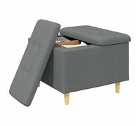 vidaXL Otomano de Almacenamiento Gris Oscuro 60 x 60 x 45 cm Tela, Otómano Moderno y Elegante, Asiento Acolchado, Acento Funcional para Sala, Mueble de Entrada, decoración Minimalista