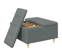 vidaXL Otomano de Almacenamiento Gris Oscuro 80 x 80 x 45 cm Tela, Otómano Moderno y Elegante, Asiento Acolchado, Acento Funcional para Sala, Mueble de Entrada, decoración Minimalista