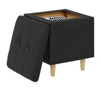 vidaXL Otomano de Almacenamiento Negro 40 x 40 x 45 cm Cuero sintético, Otómano Moderno y Elegante, Asiento Acolchado, Acento Funcional para Sala, Mueble de Entrada, decoración Minimalista