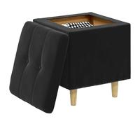 vidaXL Otomano de Almacenamiento Negro 40 x 40 x 45 cm Terciopelo, Otómano Moderno y Elegante, Asiento Acolchado, Acento Funcional para Sala, Mueble de Entrada, decoración Minimalista