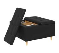 vidaXL Otomano de Almacenamiento Negro 80 x 80 x 45 cm Cuero sintético, Otómano Moderno y Elegante, Asiento Acolchado, Acento Funcional para Sala, Mueble de Entrada, decoración Minimalista