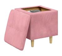 vidaXL Otomano de Almacenamiento Rosa 40 x 40 x 45 cm Terciopelo, Otómano Moderno y Elegante, Asiento Acolchado, Acento Funcional para Sala, Mueble de Entrada, decoración Minimalista