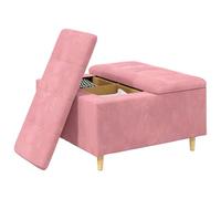 vidaXL Otomano de Almacenamiento Rosa 80 x 80 x 45 cm Terciopelo, Otómano Moderno y Elegante, Asiento Acolchado, Acento Funcional para Sala, Mueble de Entrada, decoración Minimalista