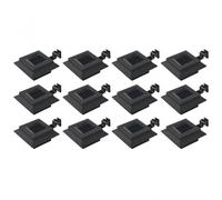 VidaXL Pack 12 Focos LED Solares para Exterior Cuadrados Negros