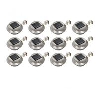 VidaXL Pack 12 Focos LED Solares para Exterior Redondos Plata