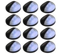 VidaXL Pack 12 Focos Solares LED de Pared para Exterior Negro