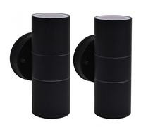 VidaXL Pack 2 Farolas de Pared Cilindrícas para Exterior GU10 Negro