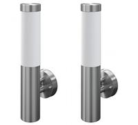 VidaXL Pack 2 Farolas de Pared Exterior 60W E27 Cilindro Acero Inoxidable