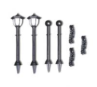vidaXL Pack 2 Farolillos LED Solares con Valla de Cadena para Jardín
