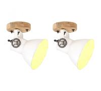 VidaXL Pack 2 Focos de Pared Industriales E27 Blancos