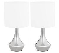 VidaXL Pack 2 Lámparas de Mesa Táctiles E14 Blancas