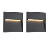 VidaXL Pack 2 Lámparas de Pared LED para Exterior 3W Blanco Cálido