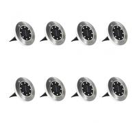 VidaXL Pack 8 Focos Solares LED RGB de Suelo