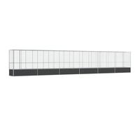 vidaXL Pajarera con extensión Acero Color Plateado 1250,5x107x212 cm, Jaula para pájaros, Jaula para periquitos, Jaula Grande para pájaros