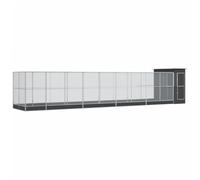 vidaXL Pajarera con extensión Acero Plateado 1037x203x216 cm