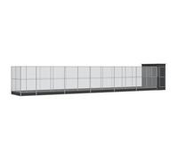 vidaXL Pajarera con extensión Acero Plateado 1244x203x216 cm, Jaula para pájaros, Jaula para periquitos, Jaula Grande para pájaros, casa para pájaros