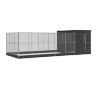 vidaXL Pajarera con extensión acero plateado 704x303x216 cm