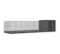 vidaXL Pajarera con extensión Acero Plateado 911x303x216 cm, Jaula para pájaros, Jaula para periquitos, Jaula Grande para pájaros, casa para pájaros