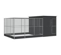 vidaXL Pajarera con extensión Acero Plateado 1037x203x216 cm – Jaula para periquitos